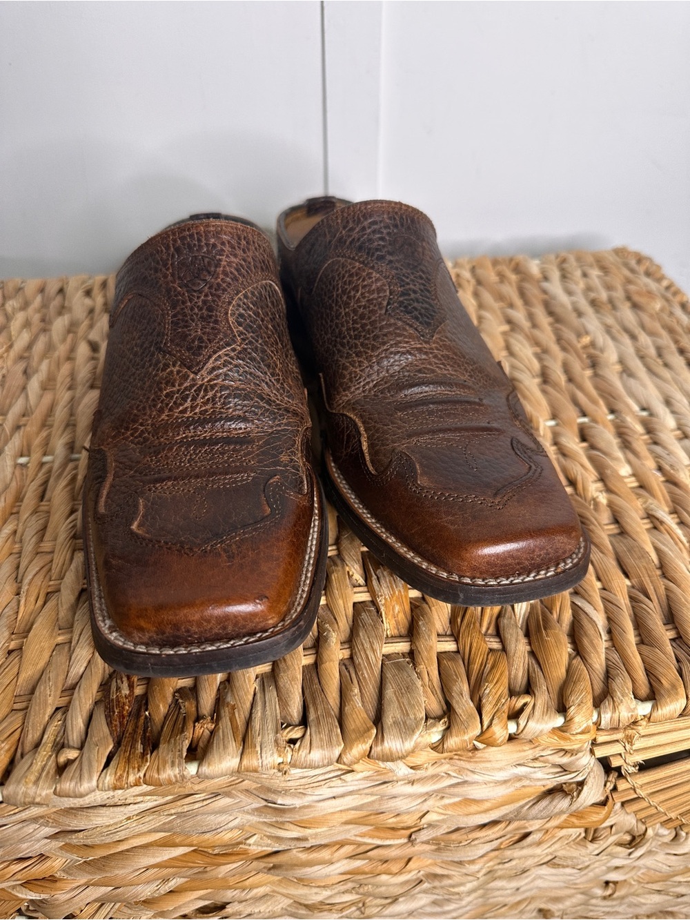 Ariat Brown Leather Western midi boots